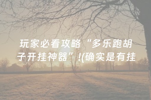玩家必看攻略“多乐跑胡子开挂神器”!(确实是有挂)-知乎