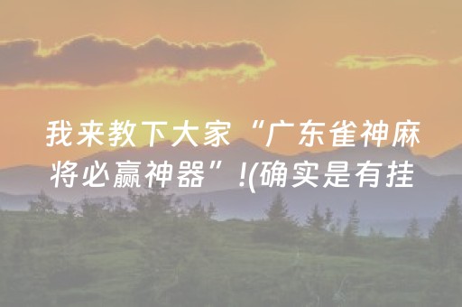 我来教下大家“广东雀神麻将必赢神器”!(确实是有挂)-知乎