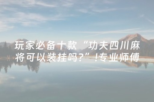 玩家必备十款“功夫四川麻将可以装挂吗?”!专业师傅带你一起了解（详细教程）-知乎