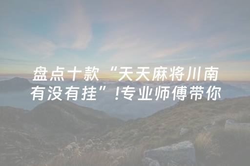 盘点十款“天天麻将川南有没有挂”!专业师傅带你一起了解（详细教程）-知乎