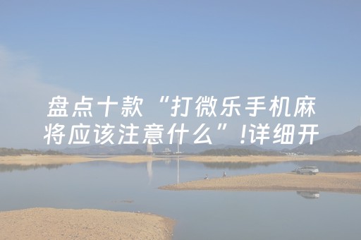 盘点十款“打微乐手机麻将应该注意什么”!详细开挂教程-知乎