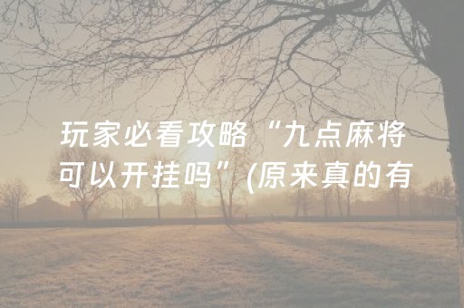 玩家必看攻略“九点麻将可以开挂吗”(原来真的有挂)-知乎