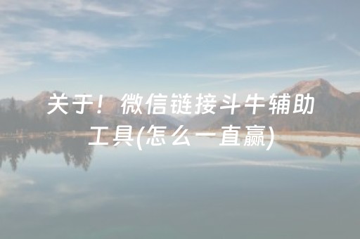 关于！微信链接斗牛辅助工具(怎么一直赢)
