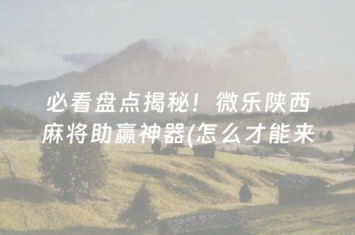 必看盘点揭秘！微乐陕西麻将助赢神器(怎么才能来好牌)