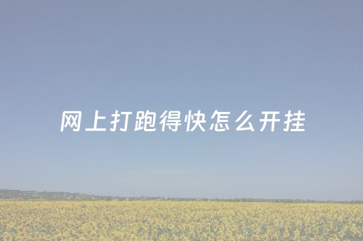 网上打跑得快怎么开挂（网上打跑得快）