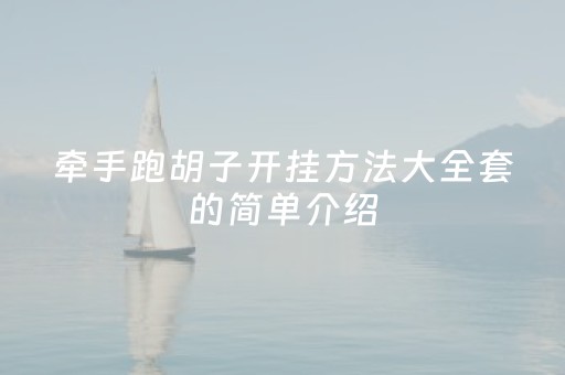 牵手跑胡子开挂方法大全套的简单介绍（牵手跑胡子教程）