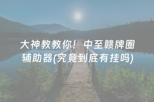 大神教教你！中至赣牌圈辅助器(究竟到底有挂吗)