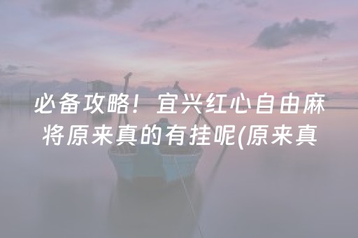 必备攻略！宜兴红心自由麻将原来真的有挂呢(原来真的有挂)