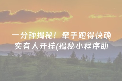一分钟揭秘！牵手跑得快确实有人开挂(揭秘小程序助赢神器)