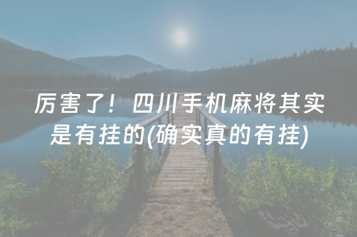 厉害了！四川手机麻将其实是有挂的(确实真的有挂)