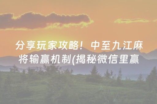 分享玩家攻略！中至九江麻将输赢机制(揭秘微信里赢牌技巧)