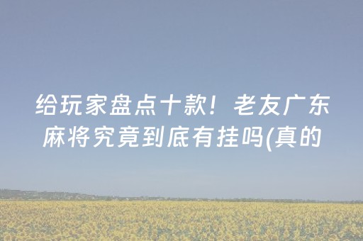 给玩家盘点十款！老友广东麻将究竟到底有挂吗(真的有挂)