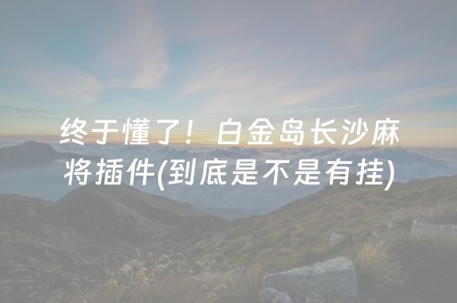 终于懂了！白金岛长沙麻将插件(到底是不是有挂)