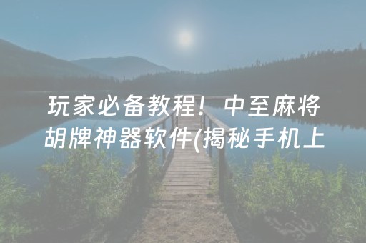 玩家必备教程！中至麻将胡牌神器软件(揭秘手机上助赢神器)