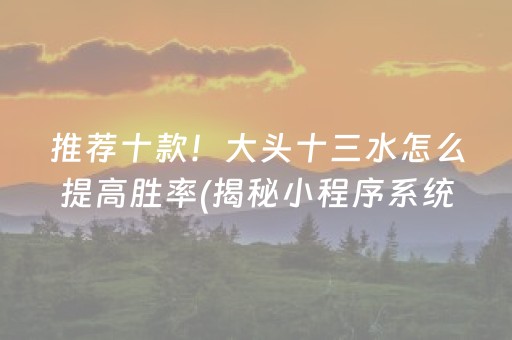 推荐十款！大头十三水怎么提高胜率(揭秘小程序系统发好牌)