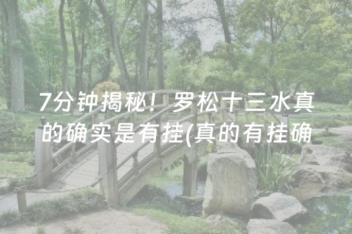 7分钟揭秘！罗松十三水真的确实是有挂(真的有挂确实有挂)