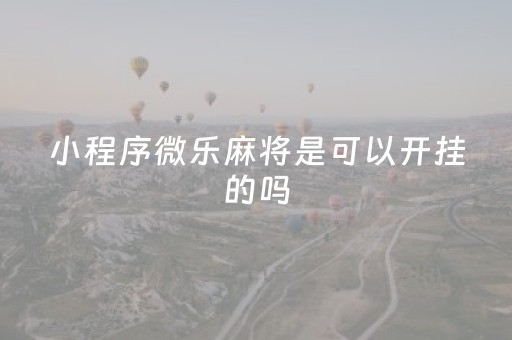 小程序微乐麻将是可以开挂的吗（小程序微乐麻将开挂方法）