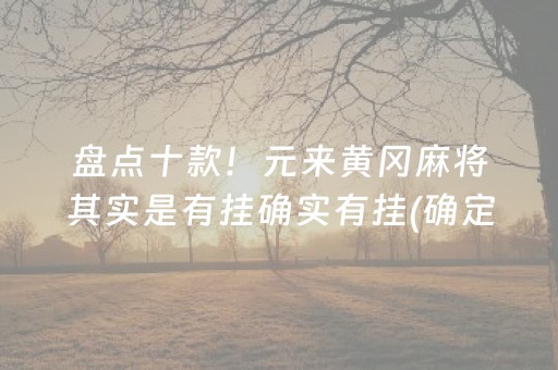 盘点十款！元来黄冈麻将其实是有挂确实有挂(确定是有挂)