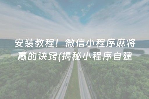 安装教程！微信小程序麻将赢的诀窍(揭秘小程序自建房怎么赢)