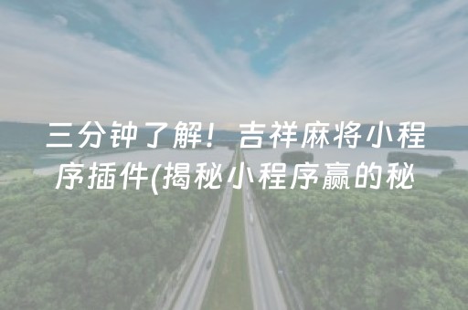 三分钟了解！吉祥麻将小程序插件(揭秘小程序赢的秘诀)