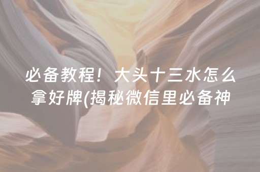 必备教程！大头十三水怎么拿好牌(揭秘微信里必备神器)