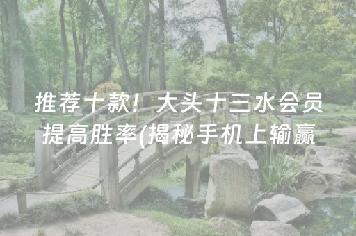 推荐十款！大头十三水会员提高胜率(揭秘手机上输赢规律)