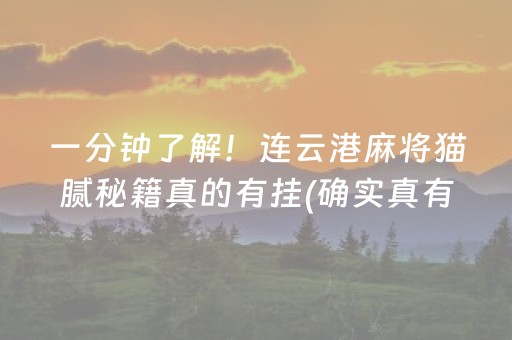 一分钟了解！连云港麻将猫腻秘籍真的有挂(确实真有挂)