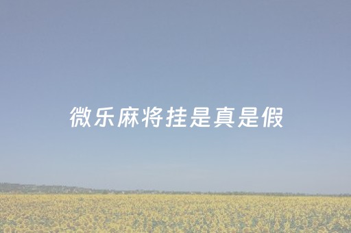 微乐麻将挂是真是假（微乐麻将有挂是真的 神器）