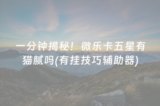 一分钟揭秘！微乐卡五星有猫腻吗(有挂技巧辅助器)