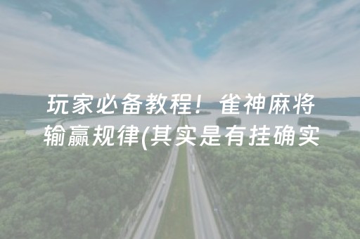 玩家必备教程！雀神麻将输赢规律(其实是有挂确实有挂)