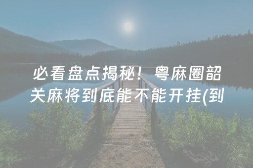 必看盘点揭秘！粤麻圈韶关麻将到底能不能开挂(到底是不是有挂)