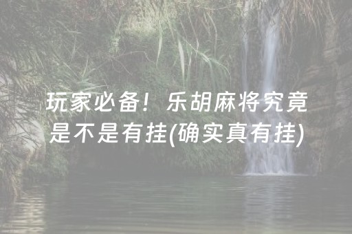 玩家必备！乐胡麻将究竟是不是有挂(确实真有挂)