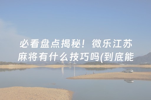 必看盘点揭秘！微乐江苏麻将有什么技巧吗(到底能不能开挂)