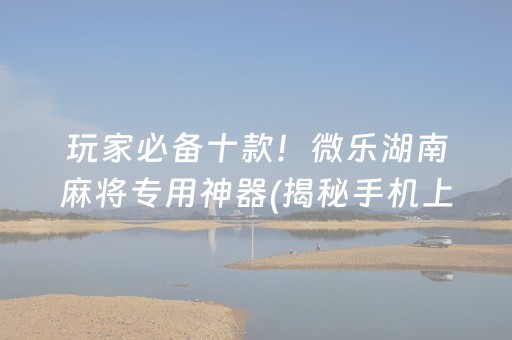 玩家必备十款！微乐湖南麻将专用神器(揭秘手机上助手软件)