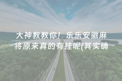 大神教教你！乐乐安徽麻将原来真的有挂呢(其实确实有挂)