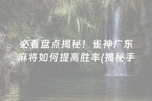 必看盘点揭秘！雀神广东麻将如何提高胜率(揭秘手机上系统发好牌)