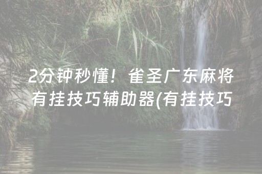 2分钟秒懂！雀圣广东麻将有挂技巧辅助器(有挂技巧辅助器)