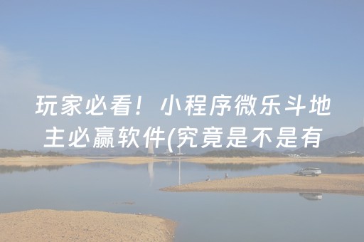 玩家必看！小程序微乐斗地主必赢软件(究竟是不是有挂)