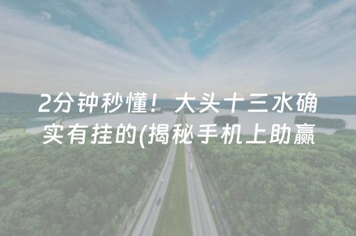 2分钟秒懂！大头十三水确实有挂的(揭秘手机上助赢软件)