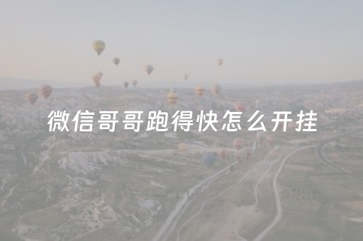 微信哥哥跑得快怎么开挂（微信哥哥跑得快怎么刷好牌）