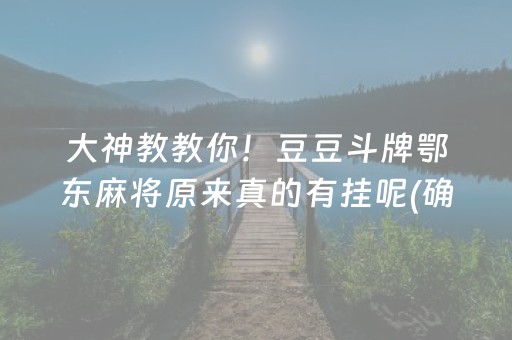 大神教教你！豆豆斗牌鄂东麻将原来真的有挂呢(确实有挂)