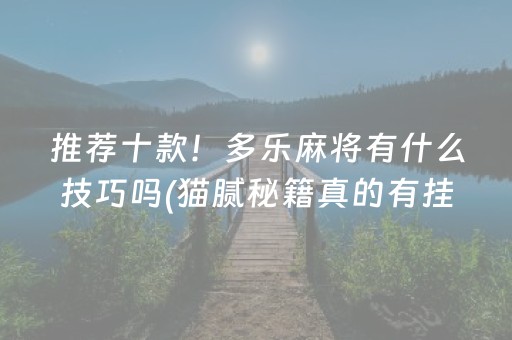 推荐十款！多乐麻将有什么技巧吗(猫腻秘籍真的有挂)
