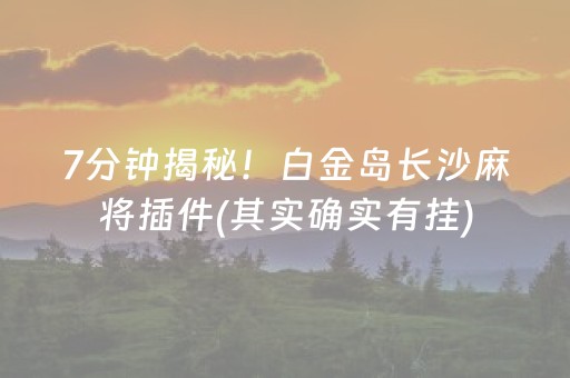 7分钟揭秘！白金岛长沙麻将插件(其实确实有挂)