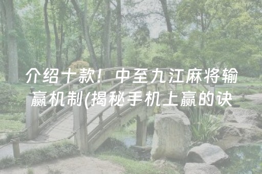 介绍十款！中至九江麻将输赢机制(揭秘手机上赢的诀窍)