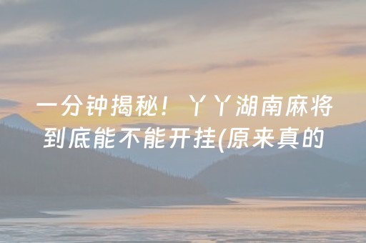 一分钟揭秘！丫丫湖南麻将到底能不能开挂(原来真的有挂)