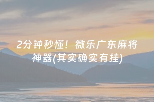 2分钟秒懂！微乐广东麻将神器(其实确实有挂)