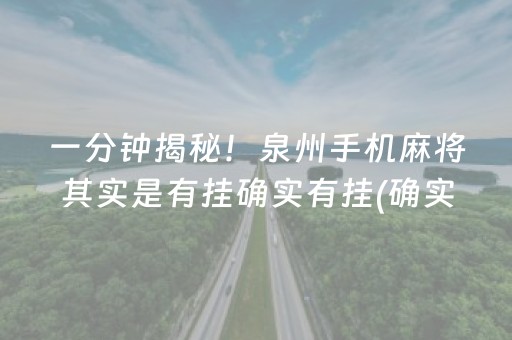一分钟揭秘！泉州手机麻将其实是有挂确实有挂(确实是有挂)