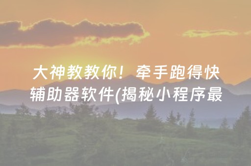 大神教教你！牵手跑得快辅助器软件(揭秘小程序最新神器下载)