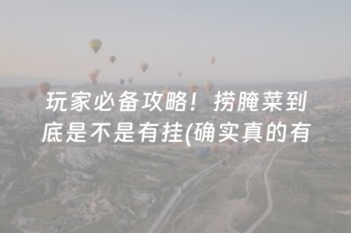 玩家必备攻略！捞腌菜到底是不是有挂(确实真的有挂)