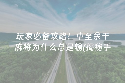 玩家必备攻略！中至余干麻将为什么总是输(揭秘手机上专用神器下载)